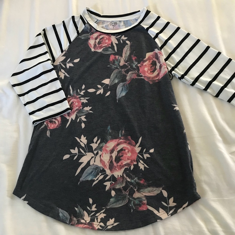 Floral/Stripe Top